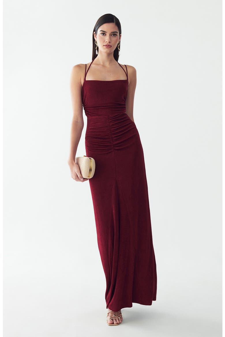Sofia Maxi Dress, Alternate, color, Burgundy