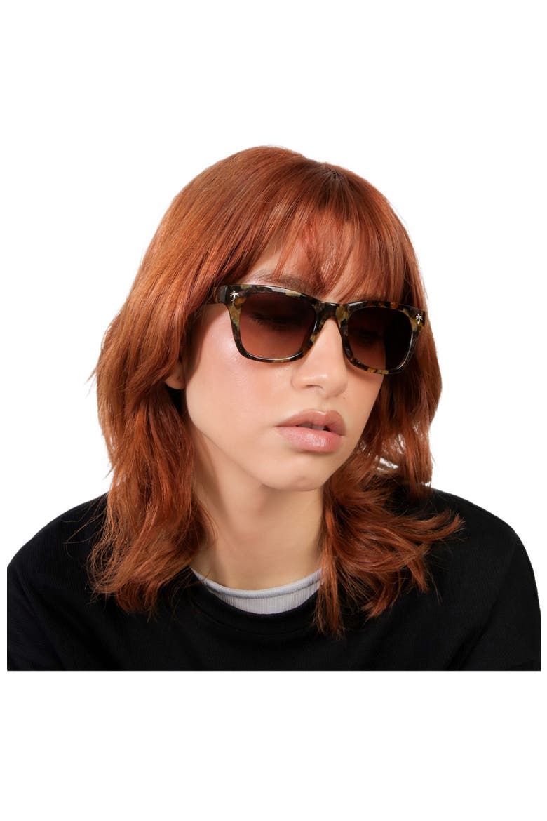 Hibiscus Sunglasses, Alternate, color, Brown Marble
