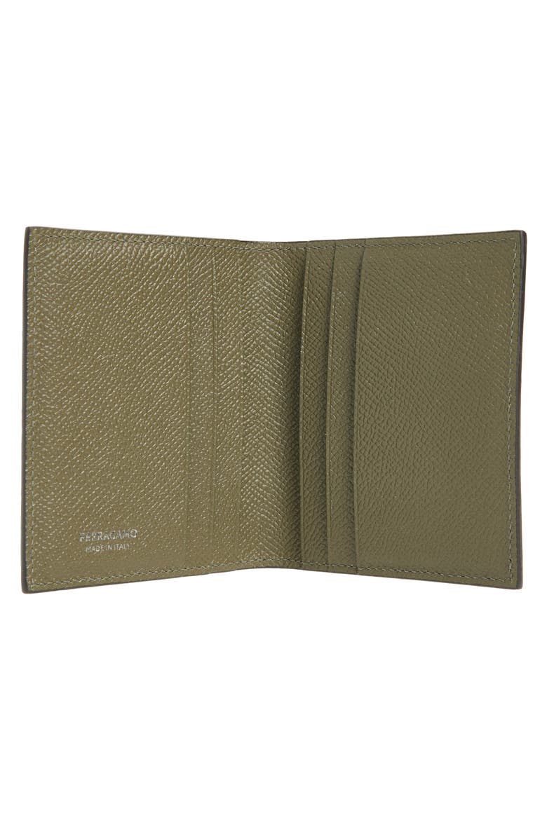 Micro Gancio Leather Tall Bifold Wallet, Alternate, color, SPRUZZATURA NEW OLIVE NERO