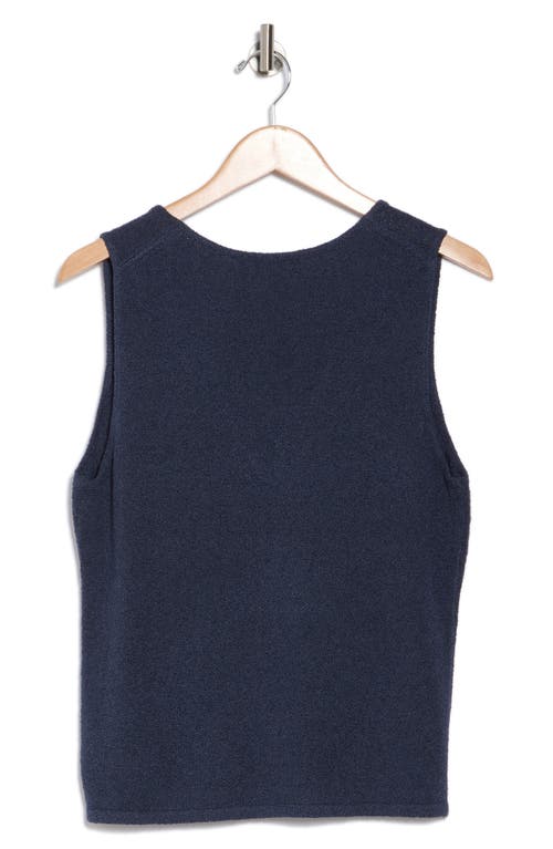 Theory Bouclé Silk Blend Tank In Navy