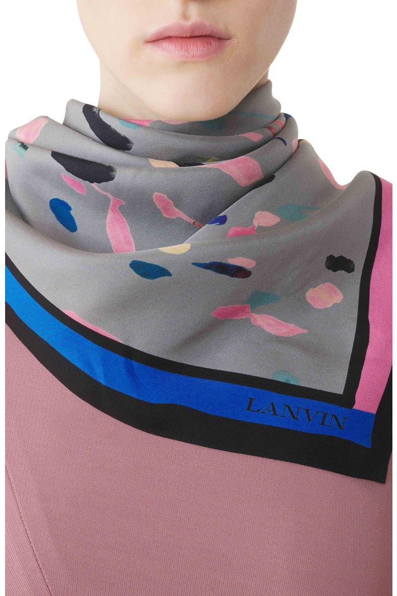 Drop Color Silk Scarf, Alternate, color, Grey