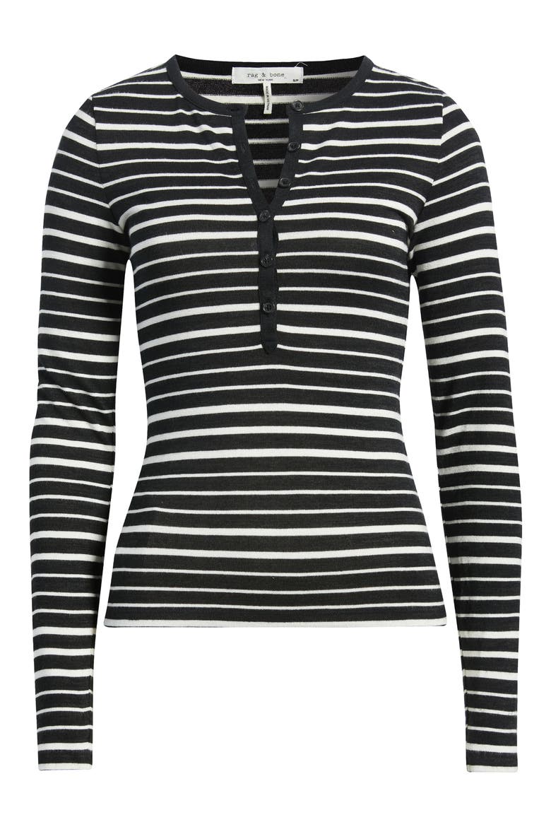 The Stripe Henley Top, Alternate, color, BLACK MULTI