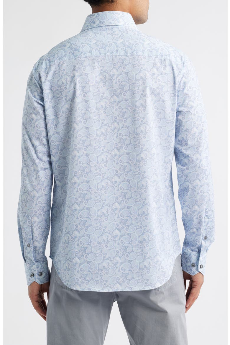 OoohCotton® Devon Paisley Print Button-Up Shirt, Alternate, color, LILAC