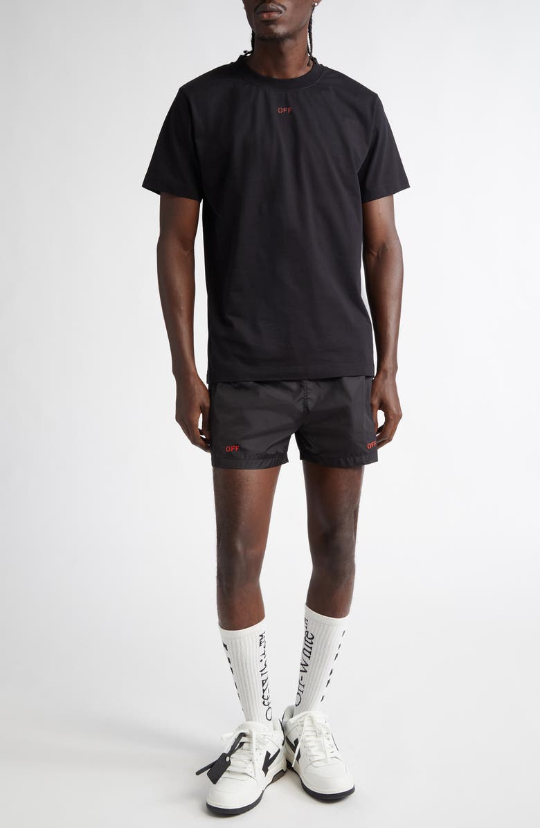 Off-White Stamp Logo Slim Cotton Graphic T-Shirt, Alternate, color, 