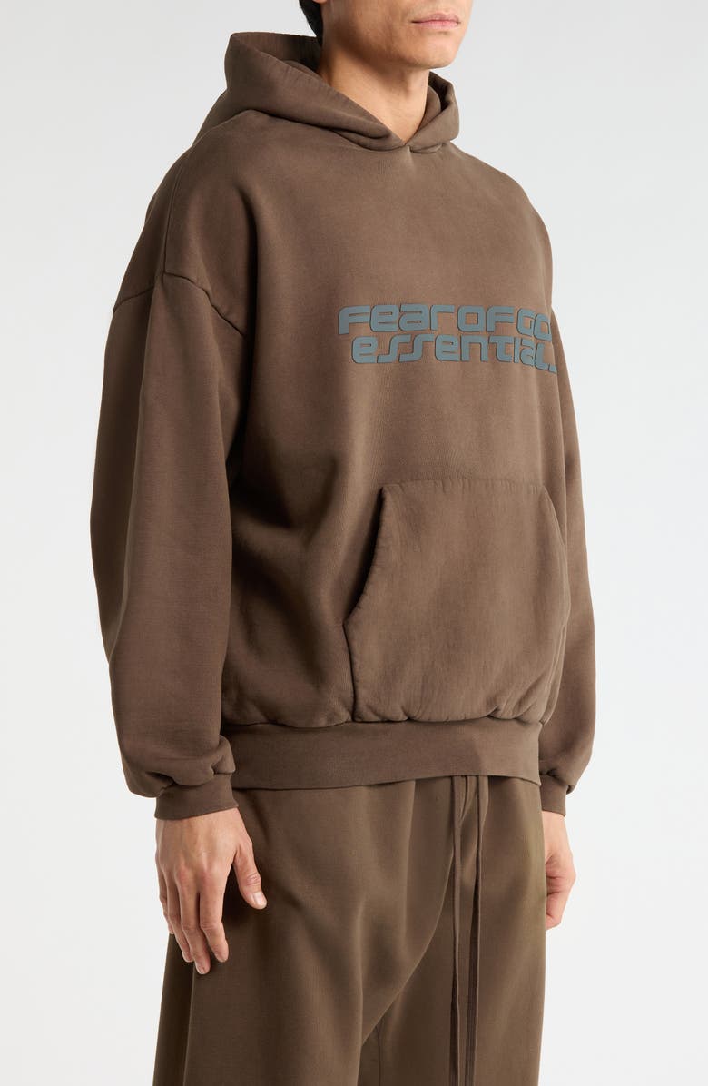 Fear of God Essentials 
90s Cotton Hoodie, Alternate, color, Brown
