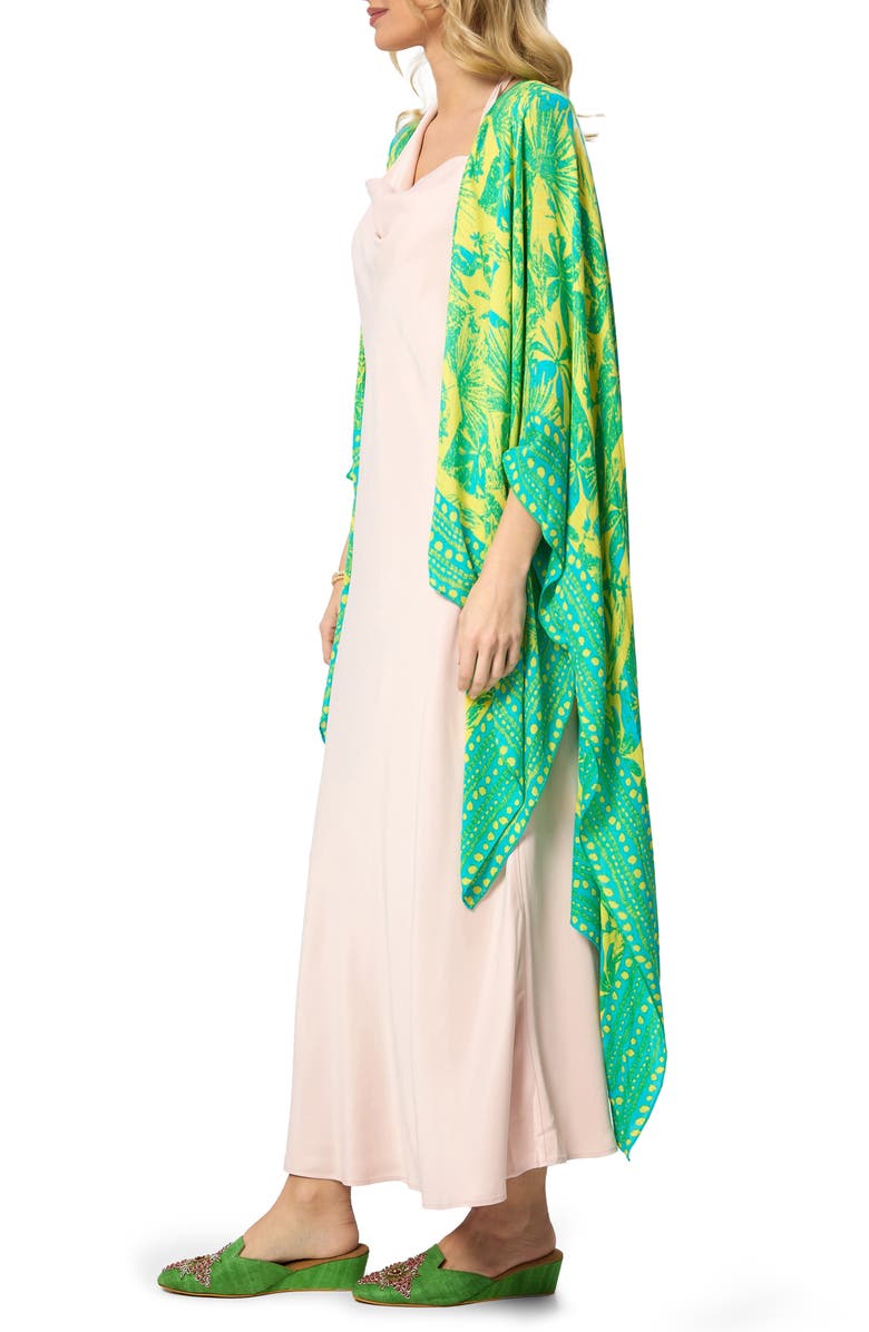 SAACHI Tropical Woodblock Short Duster, Alternate, color, Blue Combo