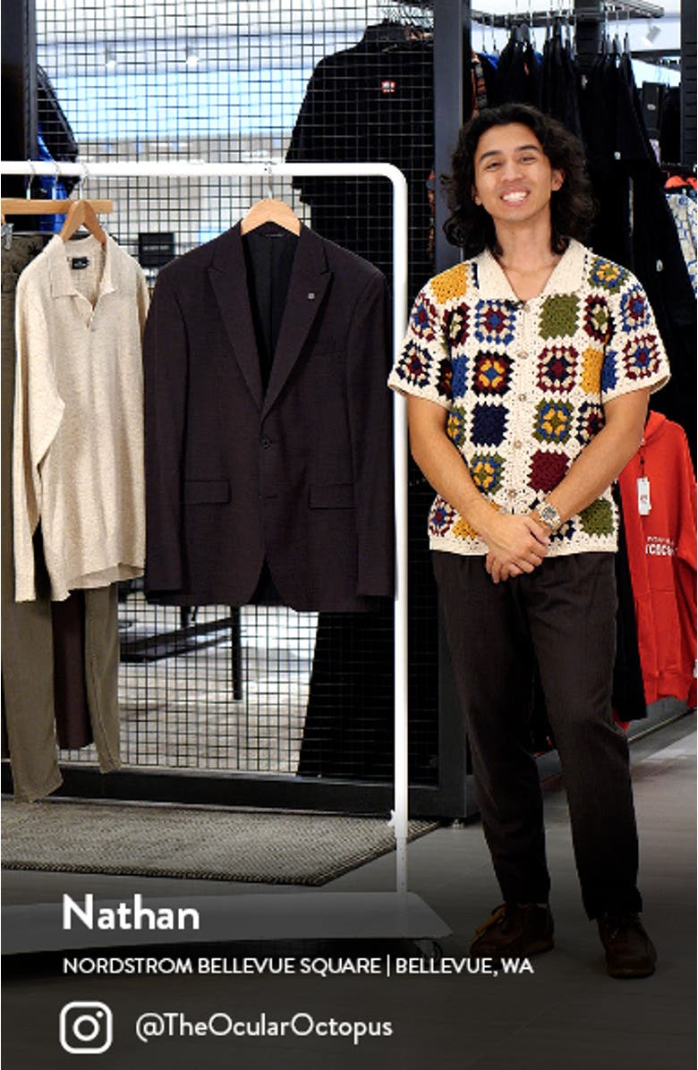 Rawdon Peaked Lapel Slim Fit Wool Blend Sport Coat Suit Separate, sales video thumbnail