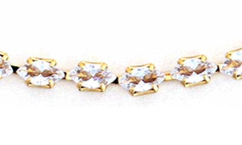 Panacea Marquise Cubic Zirconia Tennis Necklace In Gold