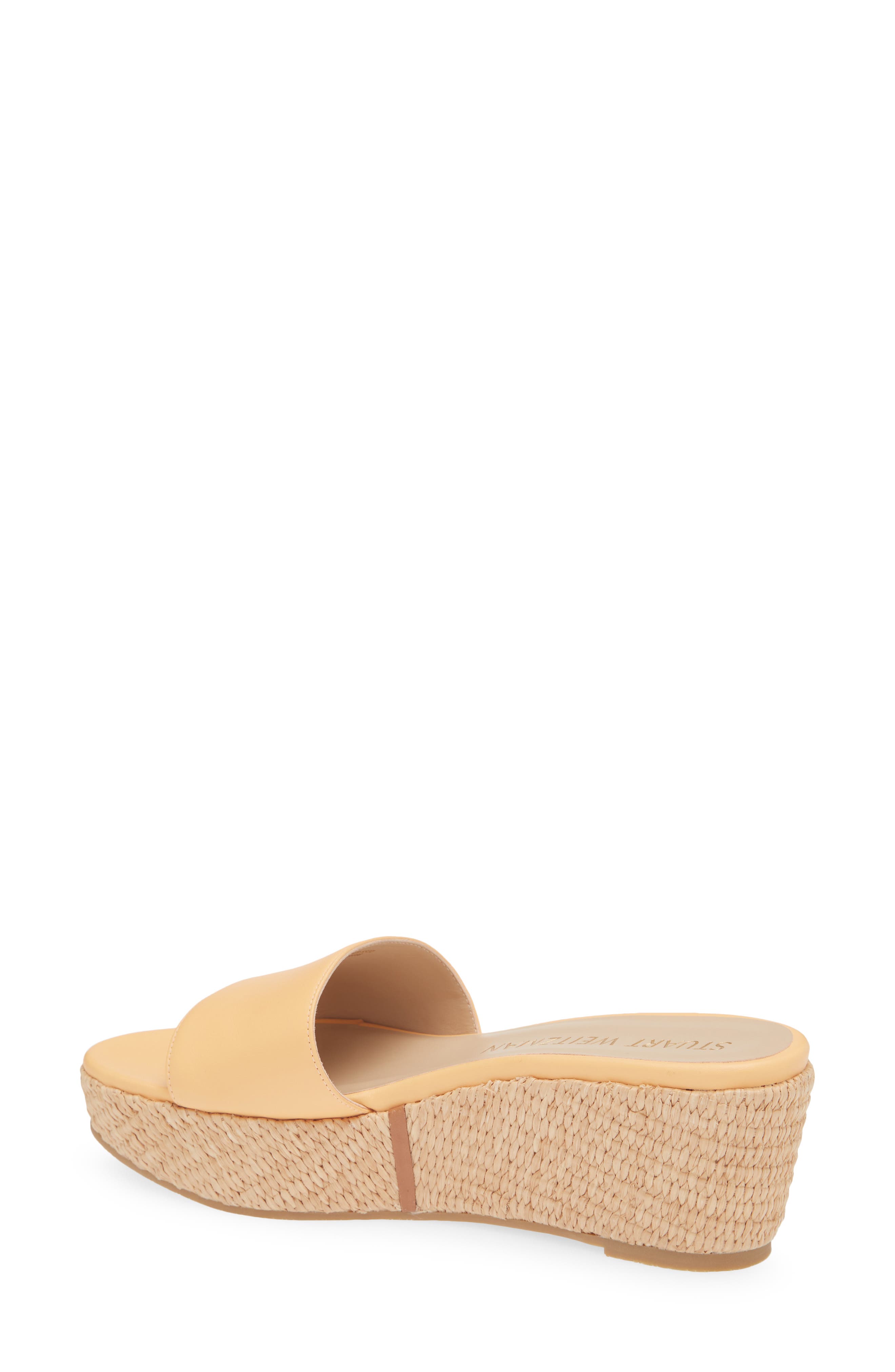 Stuart Weitzman Summer Wedge Sandal, Alternate, color, Mango/Tan