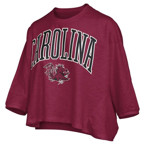 Pressbox Garnet South Carolina Gamecocks Midi Arch Over Logo Oversized T-shirt In Burgundy