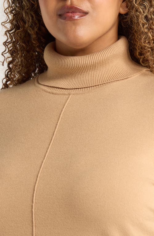 Jones New York Turtleneck Seam Front Bouclé Sweater In Nude