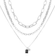 GUESS Logo Dog Tag Layered Necklace
