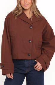 Petal & Pup Notion Cotton Twill Crop Trench Coat
