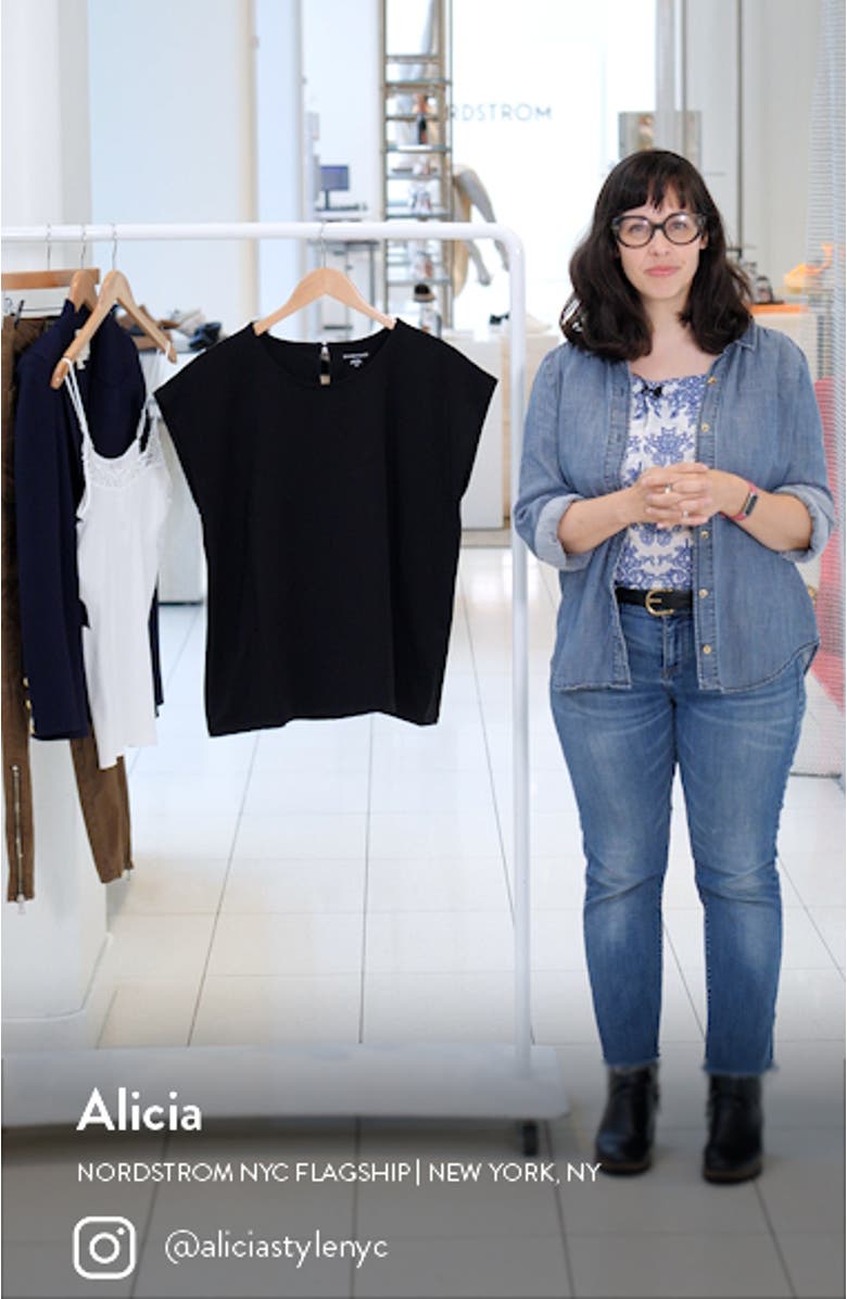 Cap Sleeve Stretch Organic Cotton Jersey Top, sales video thumbnail