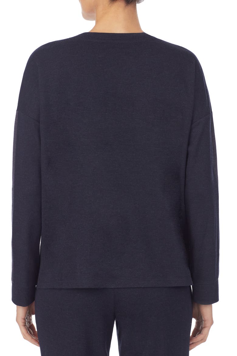 Refinery 29 Long Sleeve Pajama Top, Alternate, color, BLACK