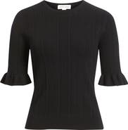 Nordstrom Pointelle Wool Blend Crewneck Sweater