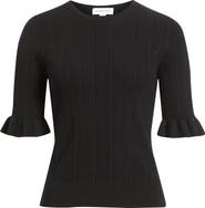 Nordstrom Pointelle Wool Blend Crewneck Sweater