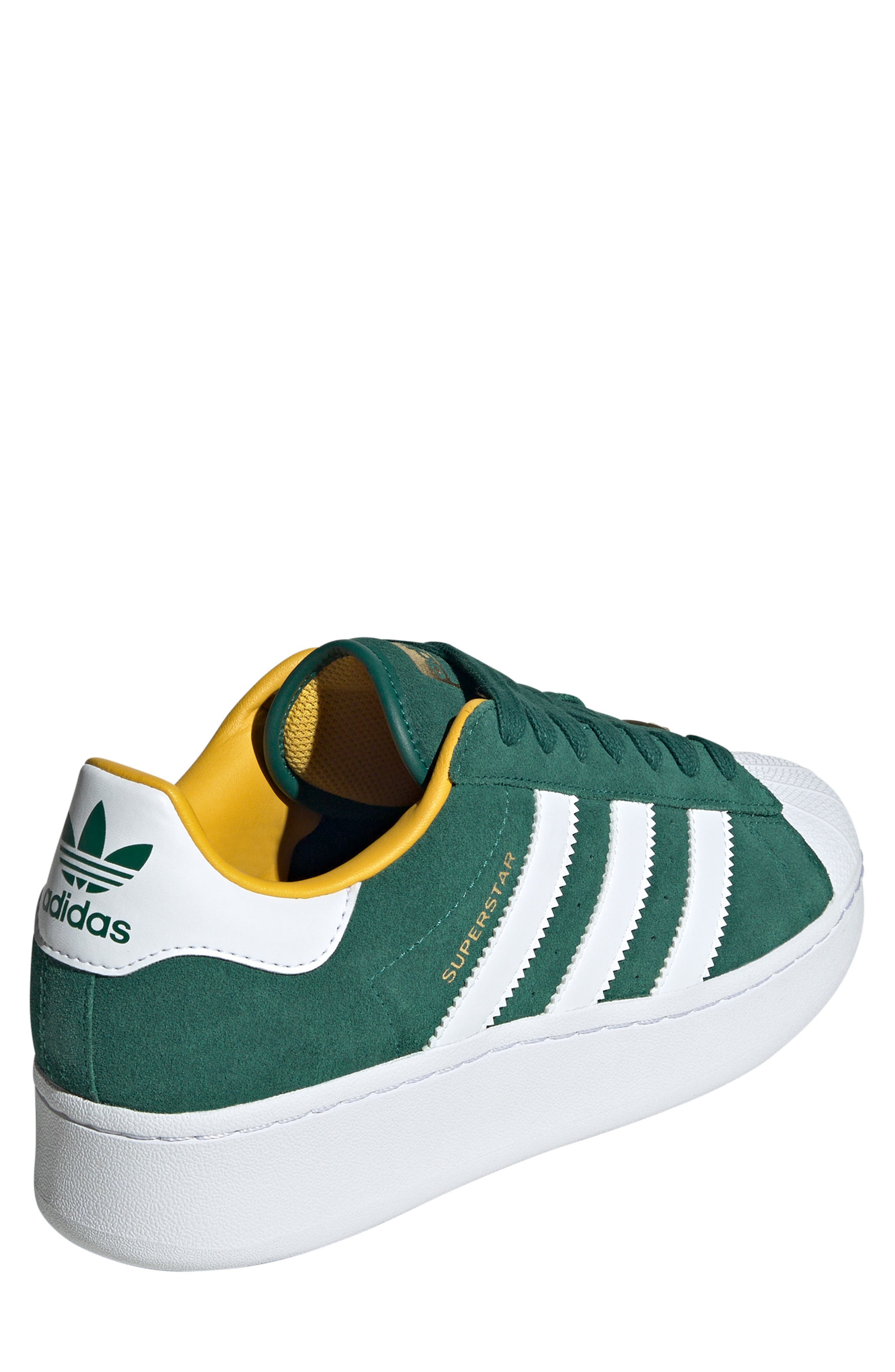 adidas Superstar XLG Sneaker, Alternate, color, Green/ White/ Bold Gold