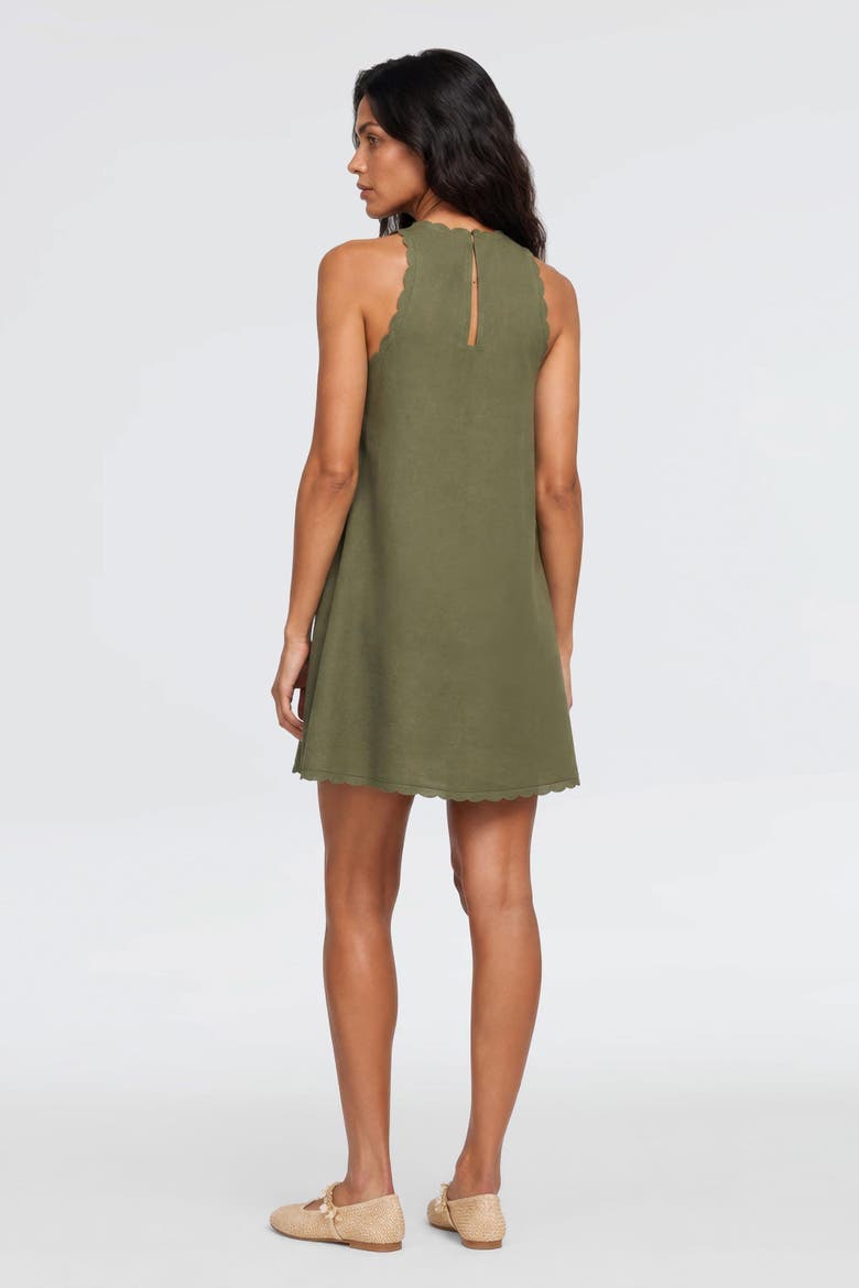 Calia Linen Blend Sleeveless Fit & Flare Mini Dress, Alternate, color, Khaki