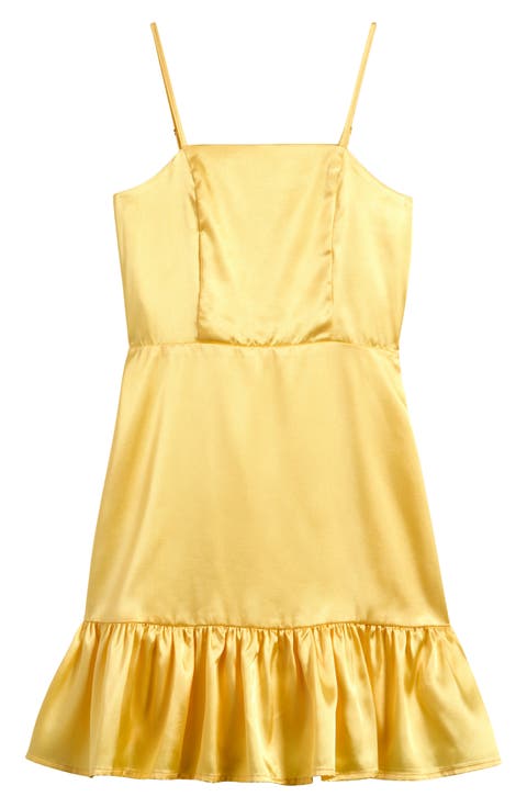 Kids' Ruffle Satin Party Dress (Big Kid)