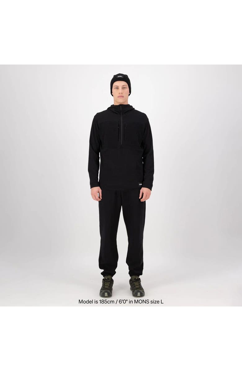 Mons Royale Offgrid Merino Fleece 1/2-Zip Long-Sleeve Top - Men's, Alternate, color, Black