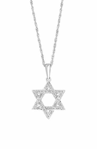 Sterling Silver Pavé Diamond Star of David Pendant Necklace - 0.23 ctw.