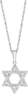 EFFY Sterling Silver Pavé Diamond Star of David Pendant Necklace - 0.23 ctw.