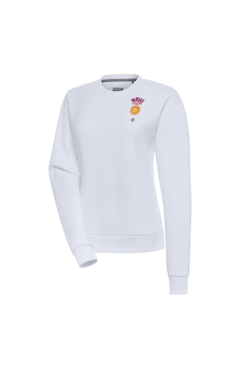 ANTIGUA Women's Antigua White Vargas Campeones Victory Crewneck Pullover Sweatshirt, Main, color, 