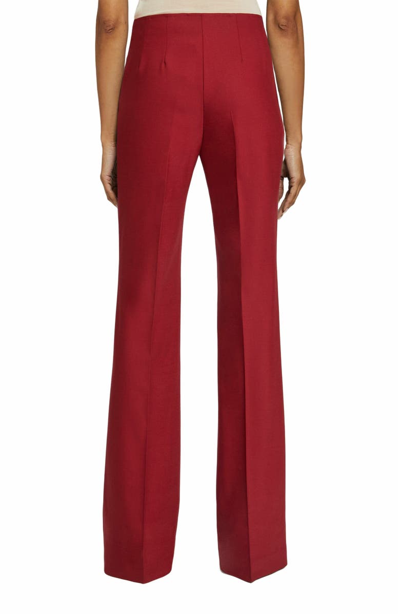 Santorelli ELIZABETH Flared Legs Pant in Virgin Wool Stretch, Alternate, color, Carmine Red