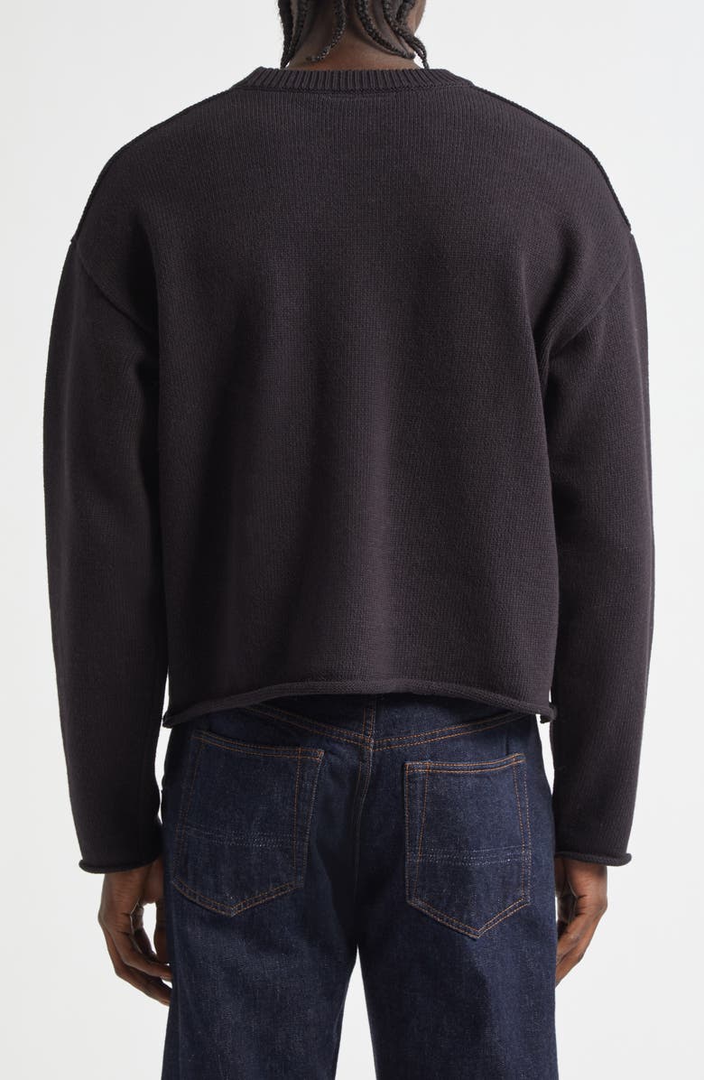 Waste Yarn Project Dom Pocket Crop Sweater, Alternate, color, Black Solid