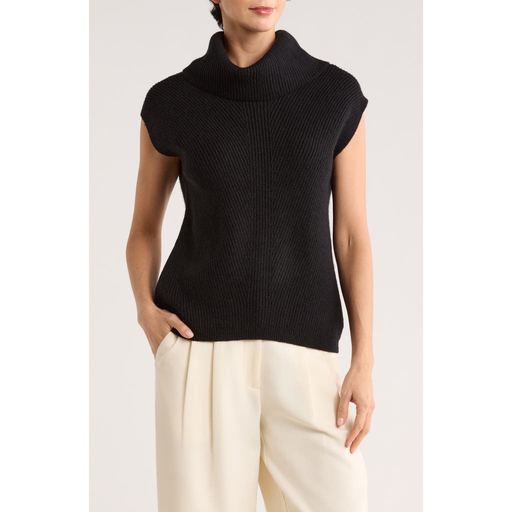 Elie Elie Tahari Sleeveless Turtleneck Sweater In Black