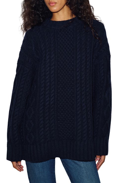 x Alexa Chung Oversized Cable Knit Sweater