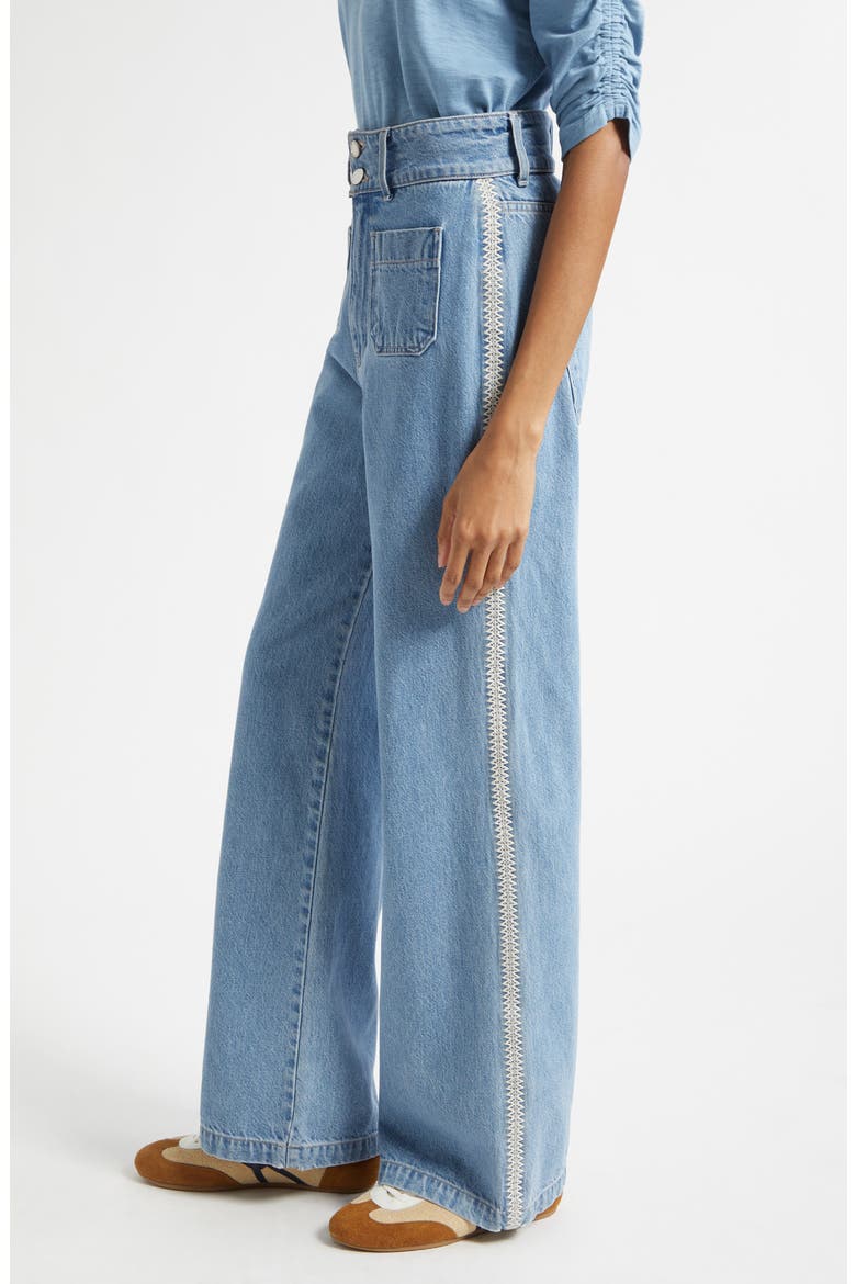 Taylor High Waist Wide Leg Jeans, Alternate, color, HALO BLUE
