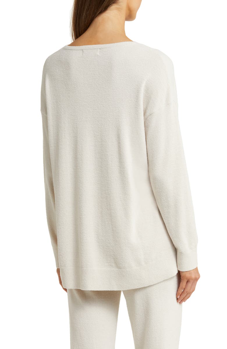Barefoot Dreams<sup>®</sup> High-Low Hem V-Neck Pajama Pullover Sweater, Alternate, color, Almond