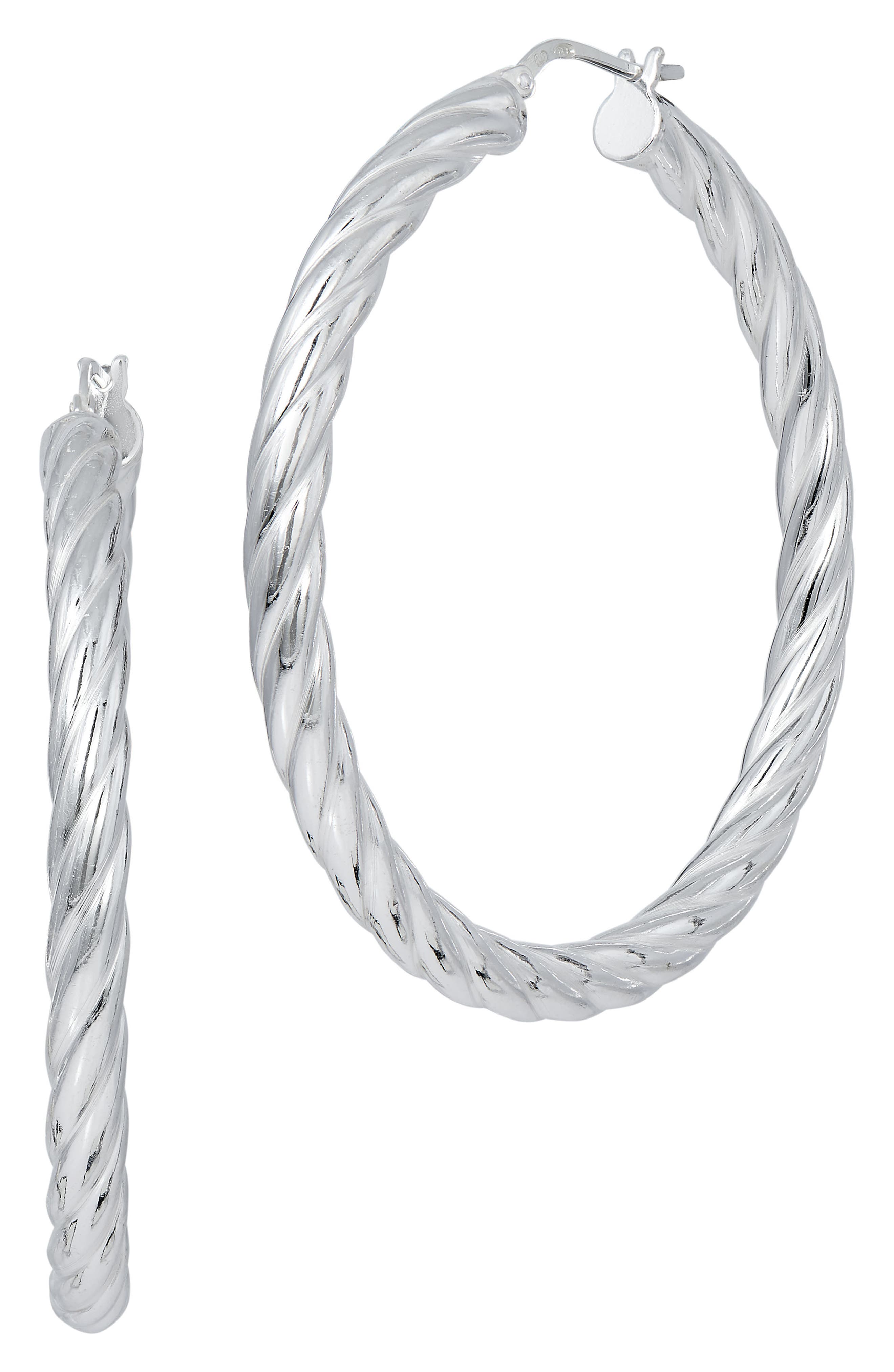 SAVVY CIE JEWELS Torcoin Twisted Hoop Earrings