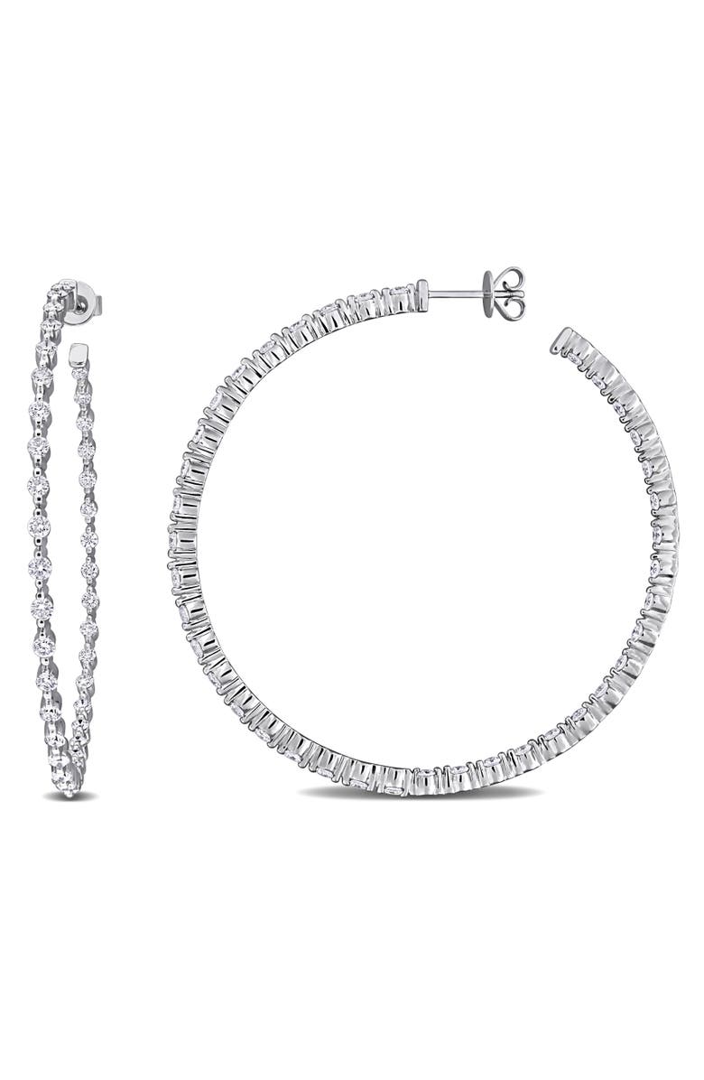 Julianna B. 2 3/4ct. t.w. Lab-Grown Diamond Hoop Earrings 14k, Main, color, White Gold