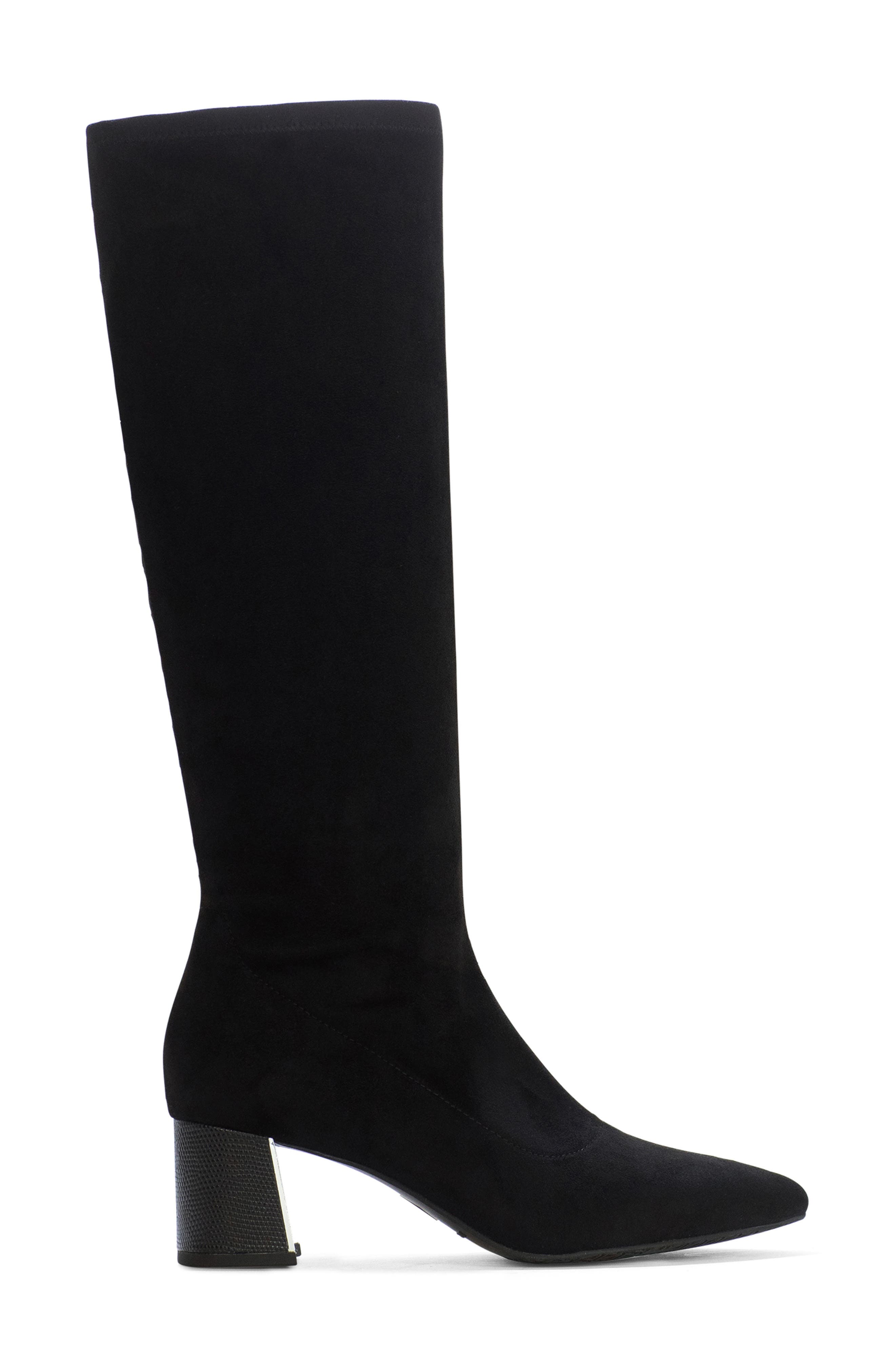 Donald Pliner Pointed Toe Knee High Boot, Alternate, color, Black