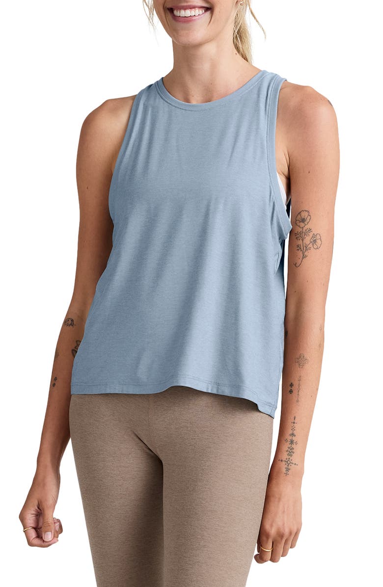 Beyond Yoga Featherweight Rebalance Tank, Main, color, Blue Zen Heather