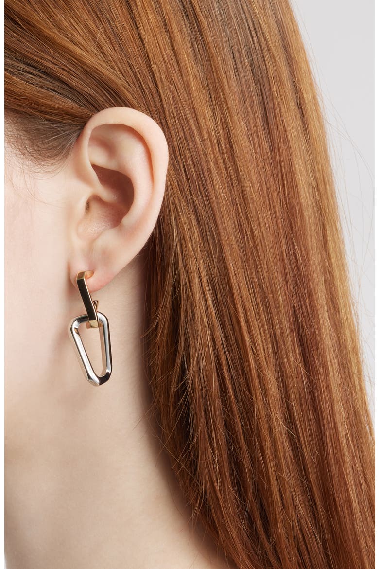 Hex Mismatch Drop Earrings, Alternate, color, TWO TONE
