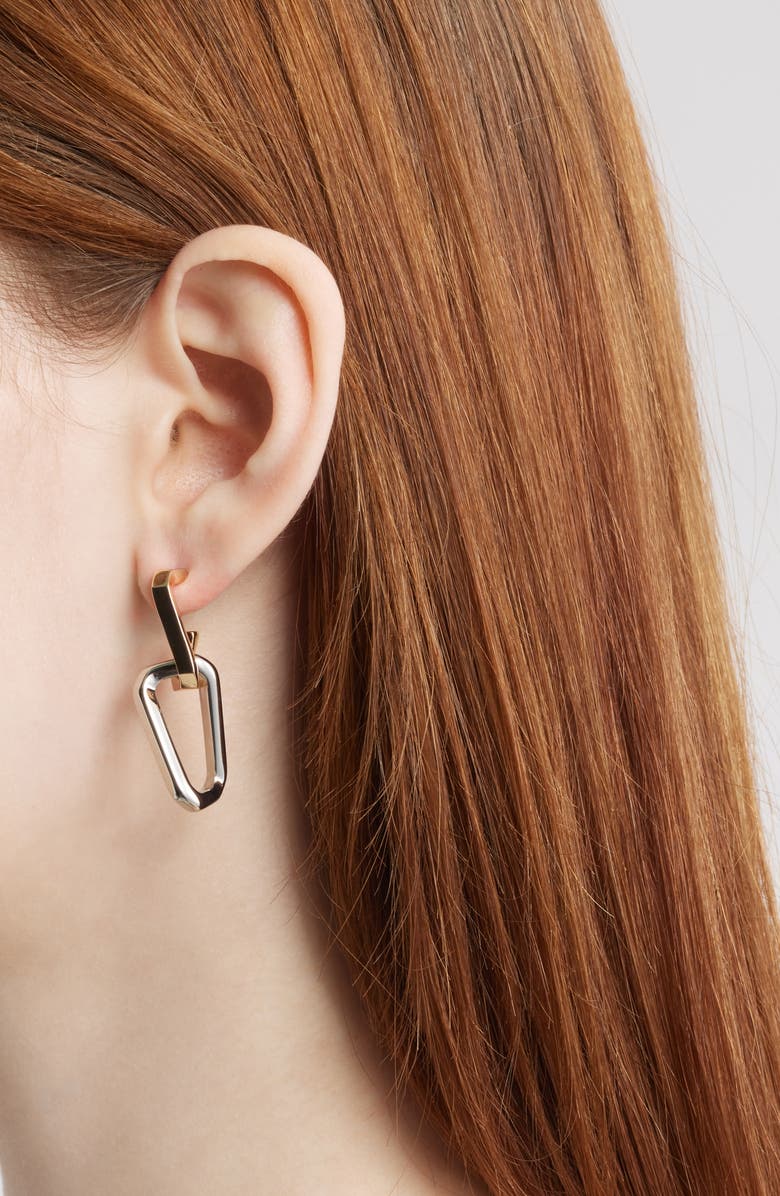 AllSaints Hex Mismatch Drop Earrings, Alternate, color, Two Tone