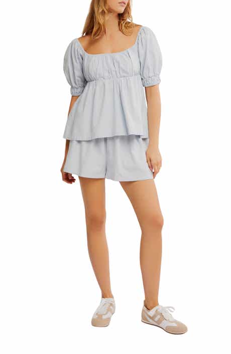 Free People Donnie Cotton Babydoll Top & Shorts Set
