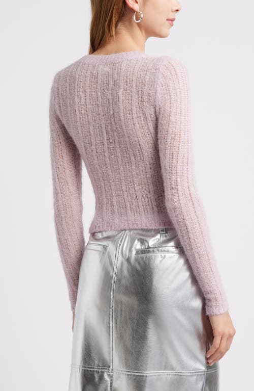 Open Edit Open Knit Fitted Sweater In Purple Dawn