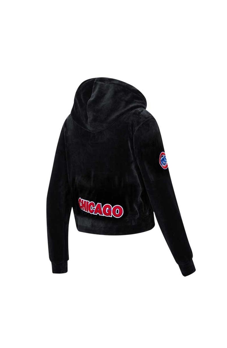 PRO STANDARD Women's Pro Standard Black Chicago Cubs Classic Velour Full-Zip Hoodie Track Jacket, Alternate, color, Black