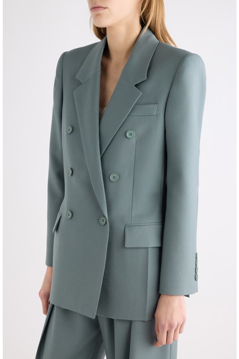Double Breasted Light Wool Gabardine Blazer, Alternate, color, URBAN GREY