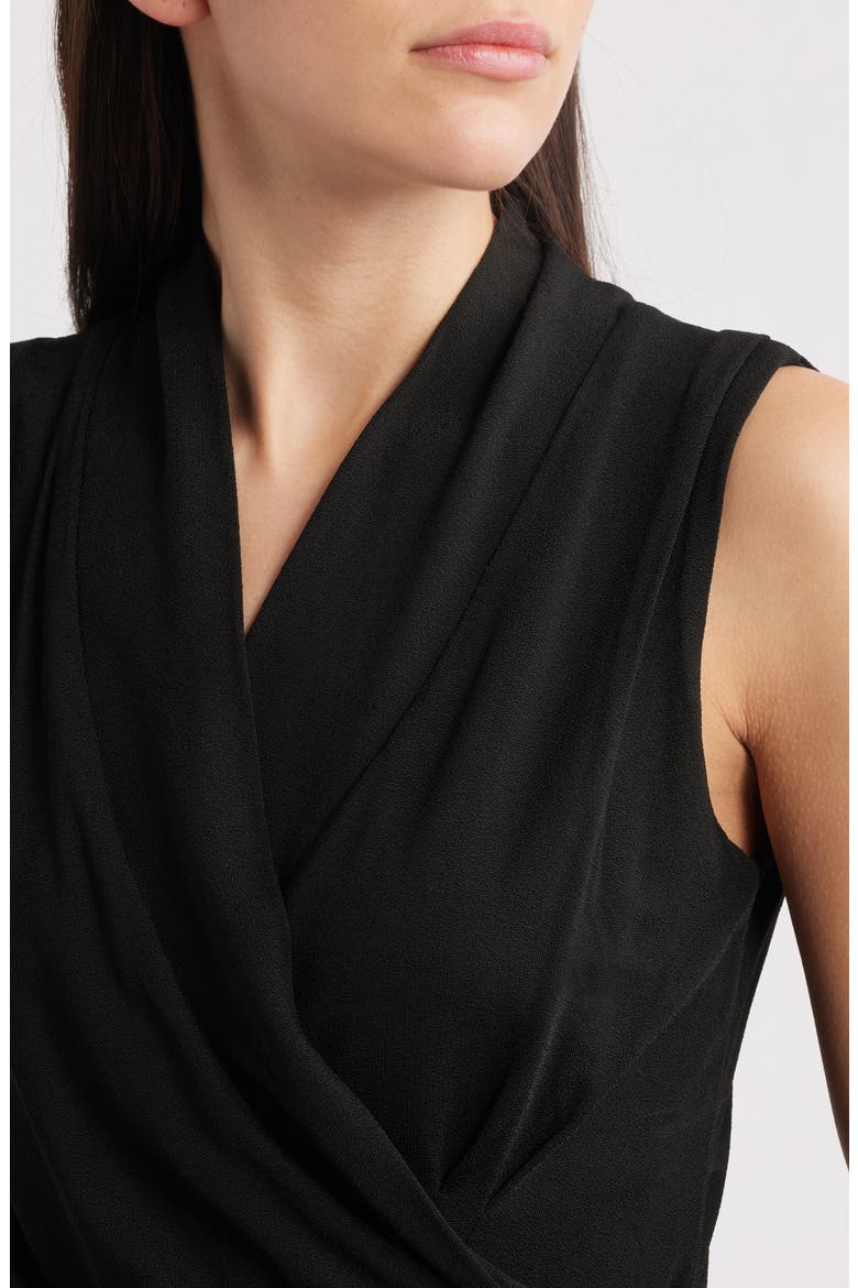 Euna Sleeveless Faux Wrap Top, Alternate, color, BLK