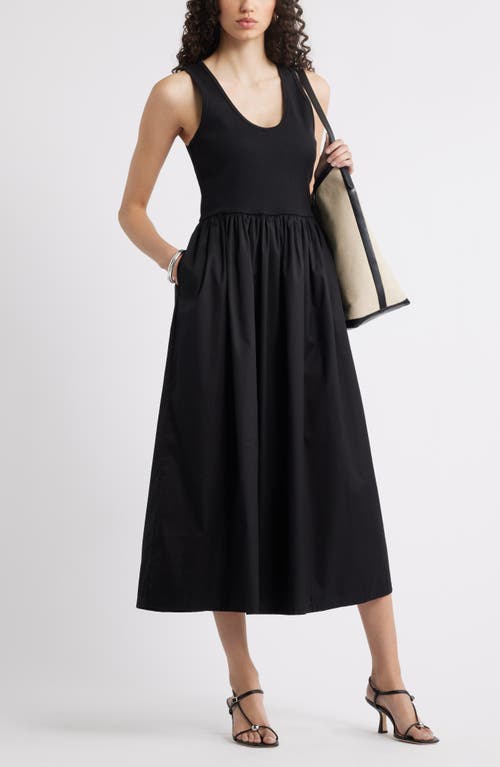 Shop Nordstrom Mixed Media Stretch Cotton Tank Maxi Dress
