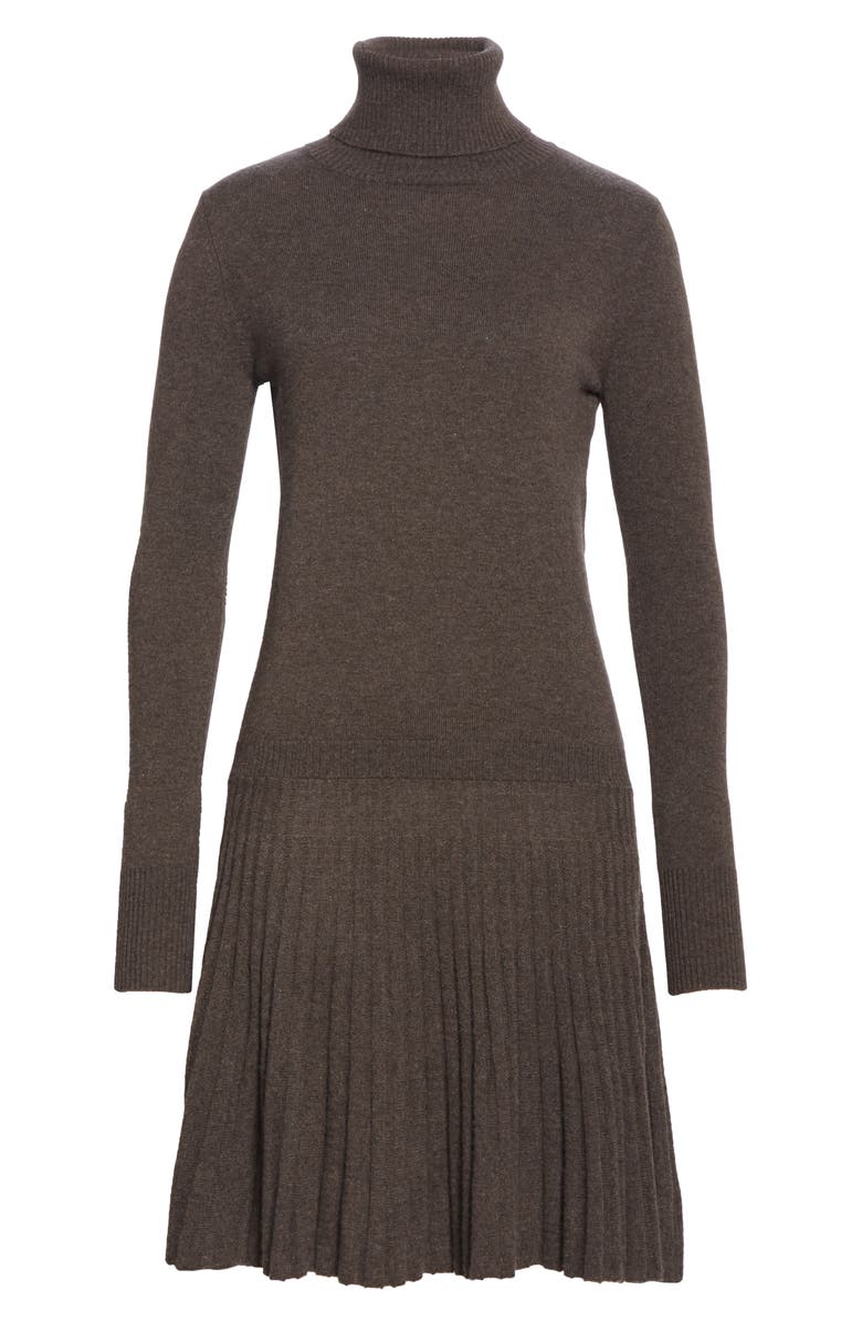 autumn cashmere Pleated Drop Waist Long Sleeve Cashmere Sweater Dress, Alternate, color,