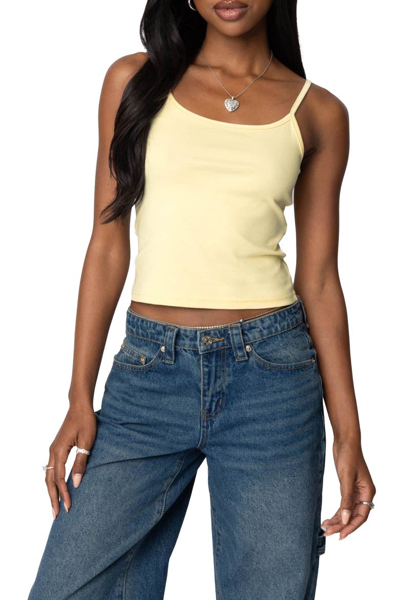 Deanna Stretch Cotton Crop Camisole, Main, color, YELLOW