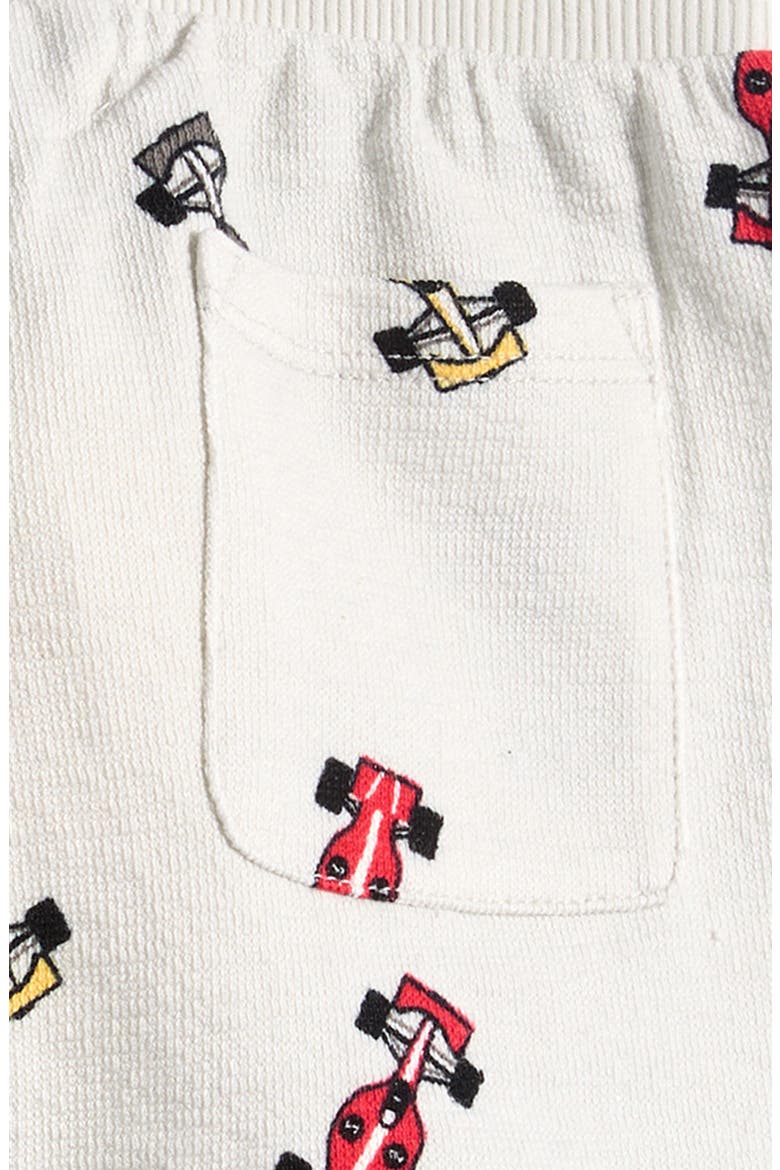 Kids' Race Car Print Organic Cotton Shorts, Alternate, color, LIGHT GREY