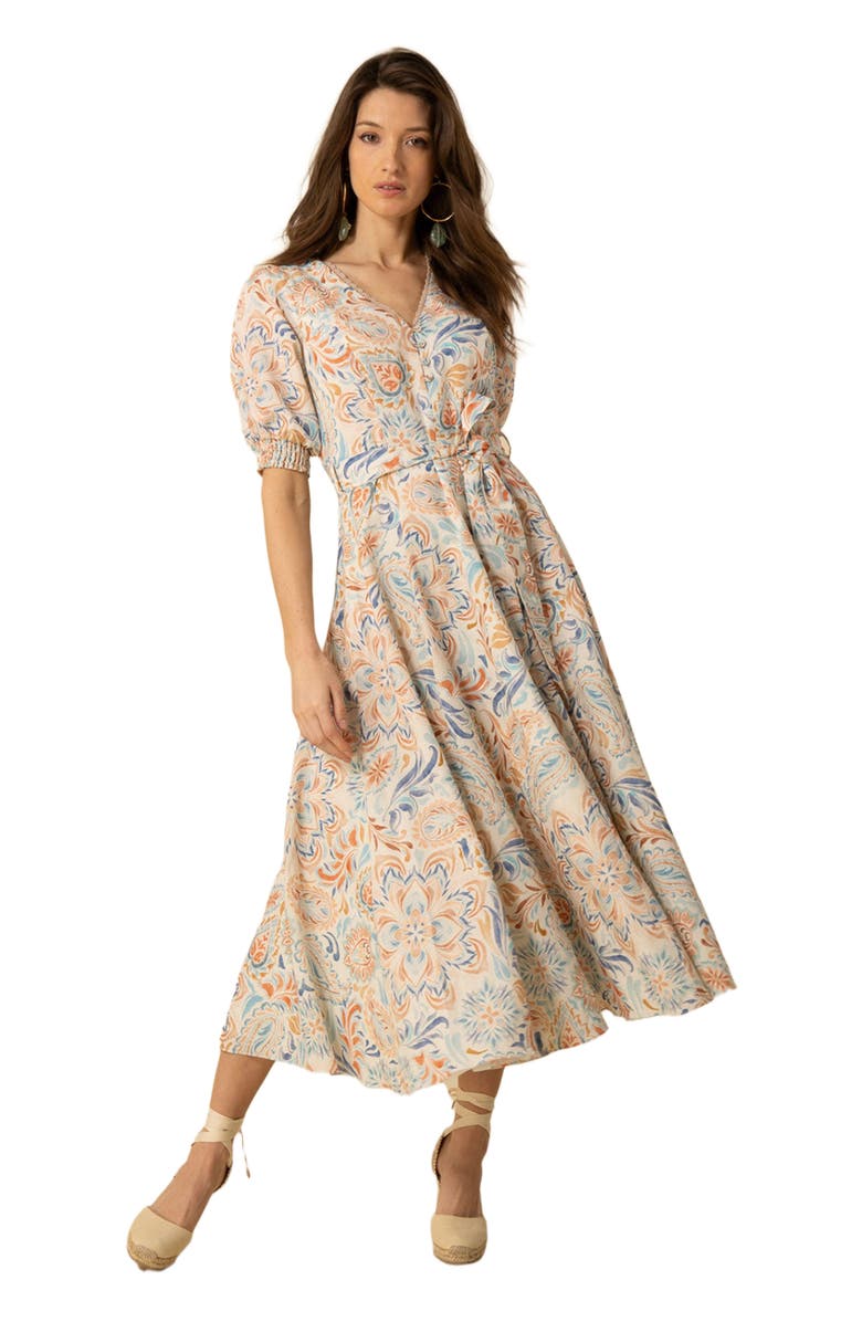 Hale Bob Faye Linen Maxi Dress, Main, color, 